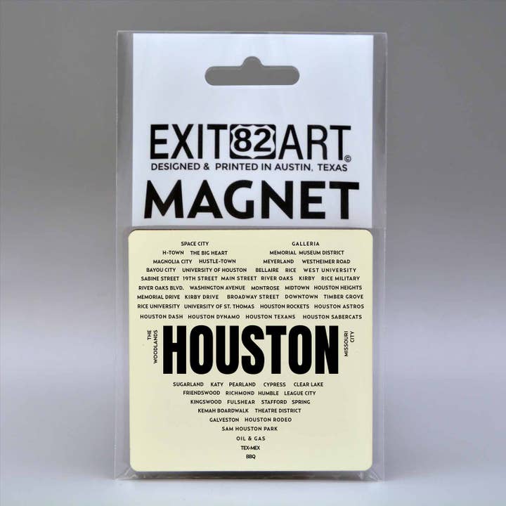 Imán cuadrado de 3" - Corazón de Houston para venta al por mayor de EXIT82ART