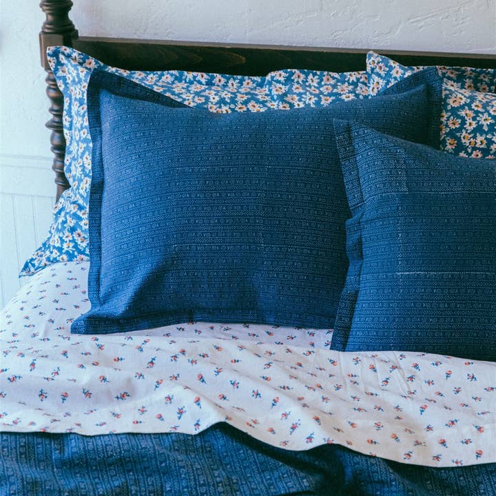 Bliss and Mischief - Wholesale Duvet Cover - Duvet Cover in Calico Stripe Blue2