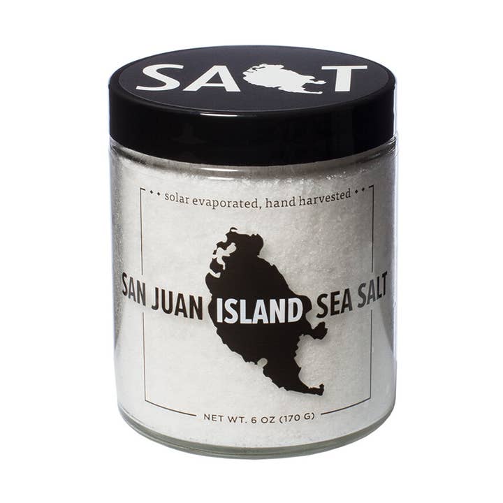 6 oz Jar Solar Evaporated Sea Salt for wholesale by San Juan Island Sea Salt