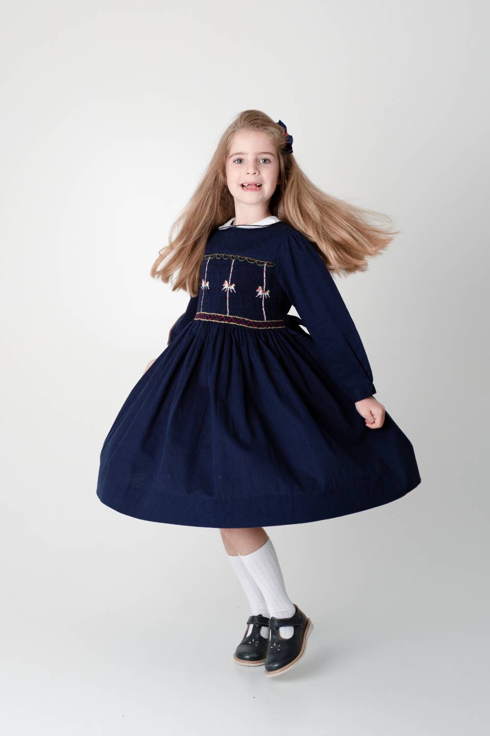 Annafie London Ltd - Wholesale Dress - Kids - HORSE CAROUSEL smocked dress3
