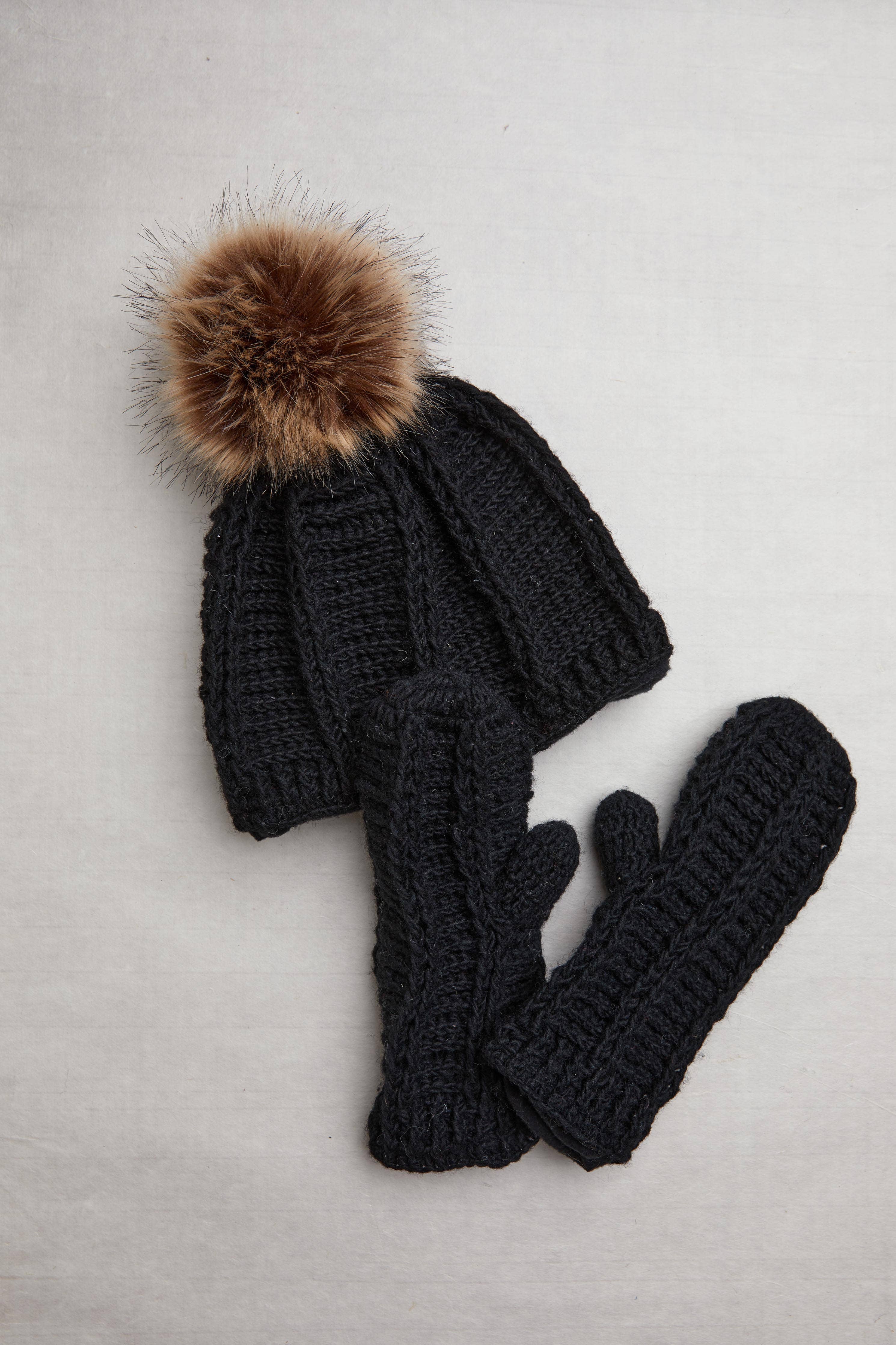 By Many Hands - Wholesale Mittens - Women's - Brecken Noir Hand-Knit Mittens 3