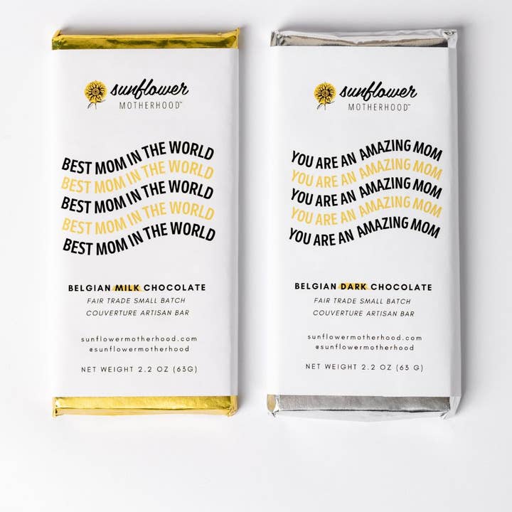 Sunflower Motherhood - Wholesale Chocolate bar - Belgian Chocolate Bar For Moms with Uplifting Message0