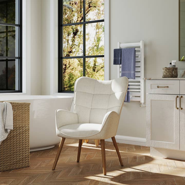 HOMYCASA DESIGN INC - Wholesale Chair - Modern Tufted Accent Chair with Suede Finish in Brown30