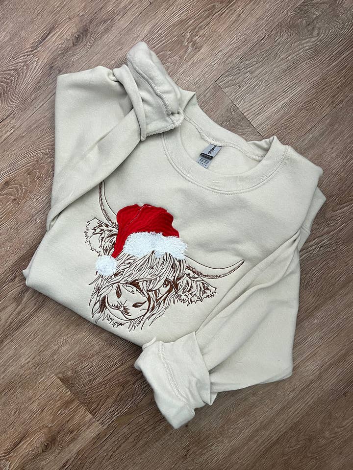 Highland Christmas Cow! for wholesale by Wild Antler Thread Co