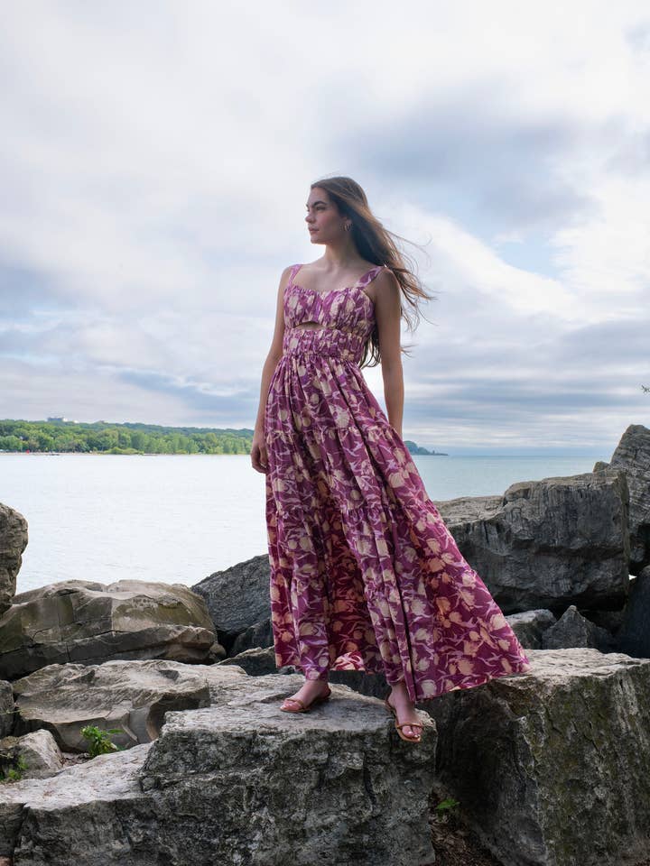 Robe en coton Vera Orchid Rush pour la vente par Vasiliki Atelier