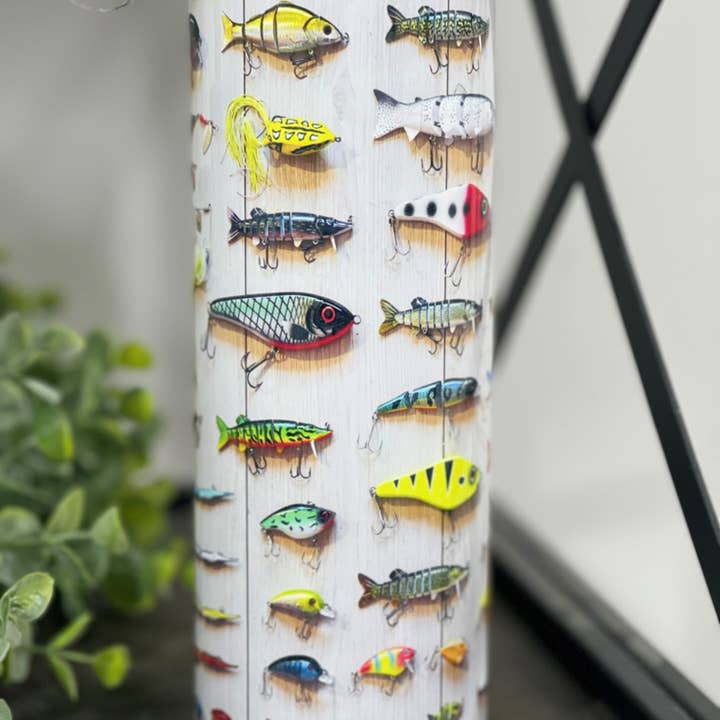 CMD Wholesale - Wholesale Insulated Mug/Tumbler - Fishing Lures 20oz Skinny Tumbler1