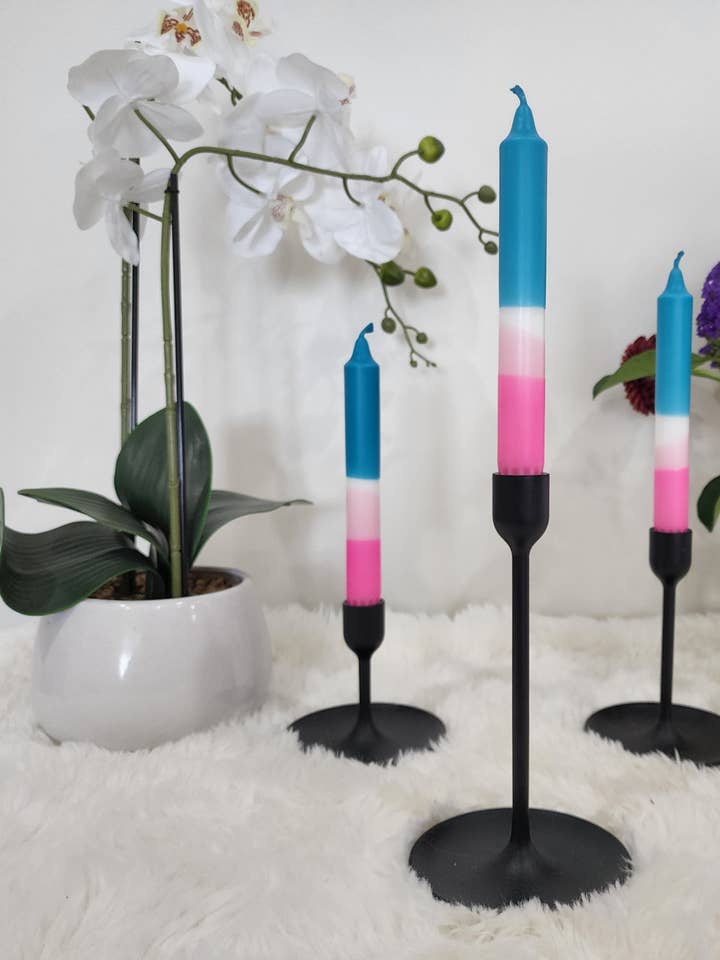 PINK SAND BEACH Dip Dyed Candles for wholesale by Coloured Candles
