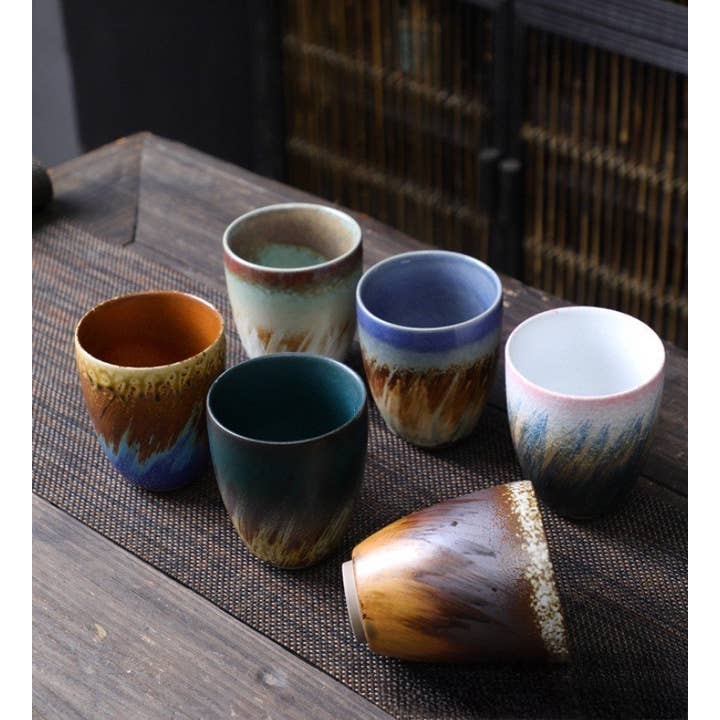 Gohobi - Wholesale Coffee/Tea Cup - Gohobi Hand-painted Japanese Style Colourful Tea Cup Yunomi
