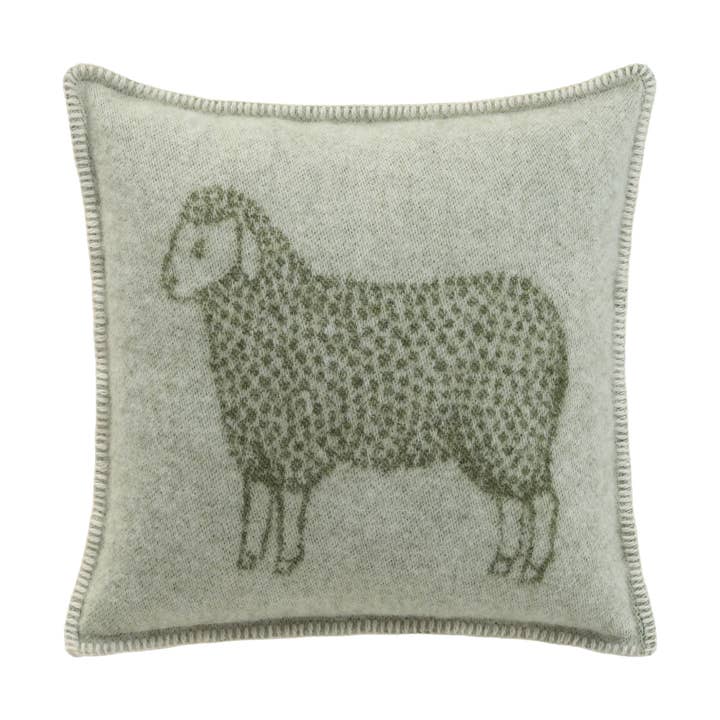 JJ Textile - Vendita all'ingrosso Fodera cuscino decorativo - Fodera per cuscino in pura lana con pecora verde muschio1