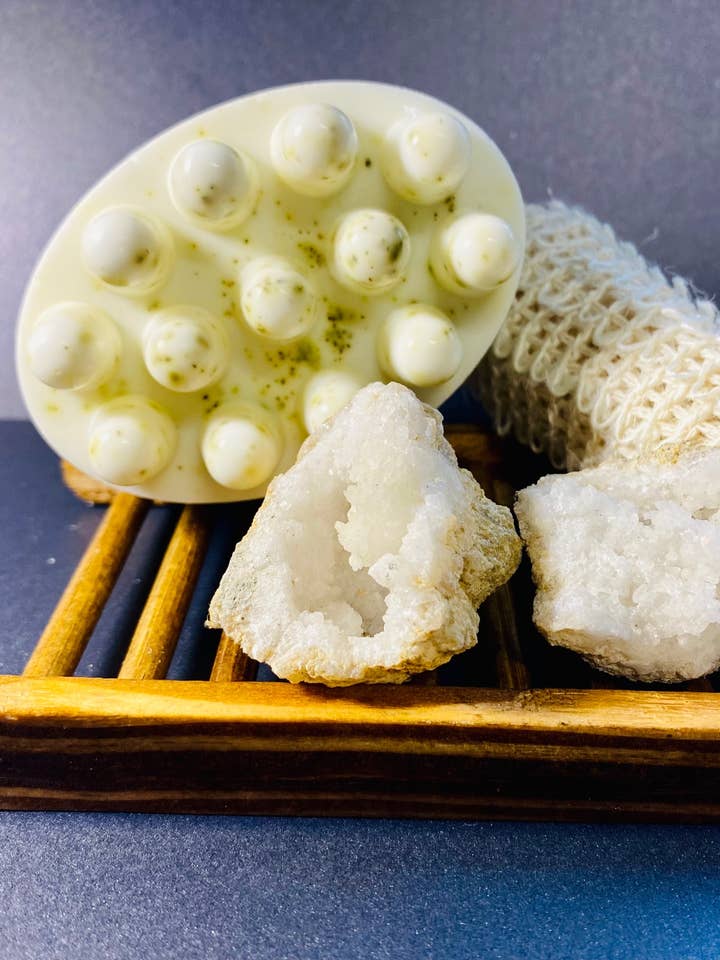 Rosemary and Sage Loofah Soap Bar for wholesale by BHT Natures Beauty