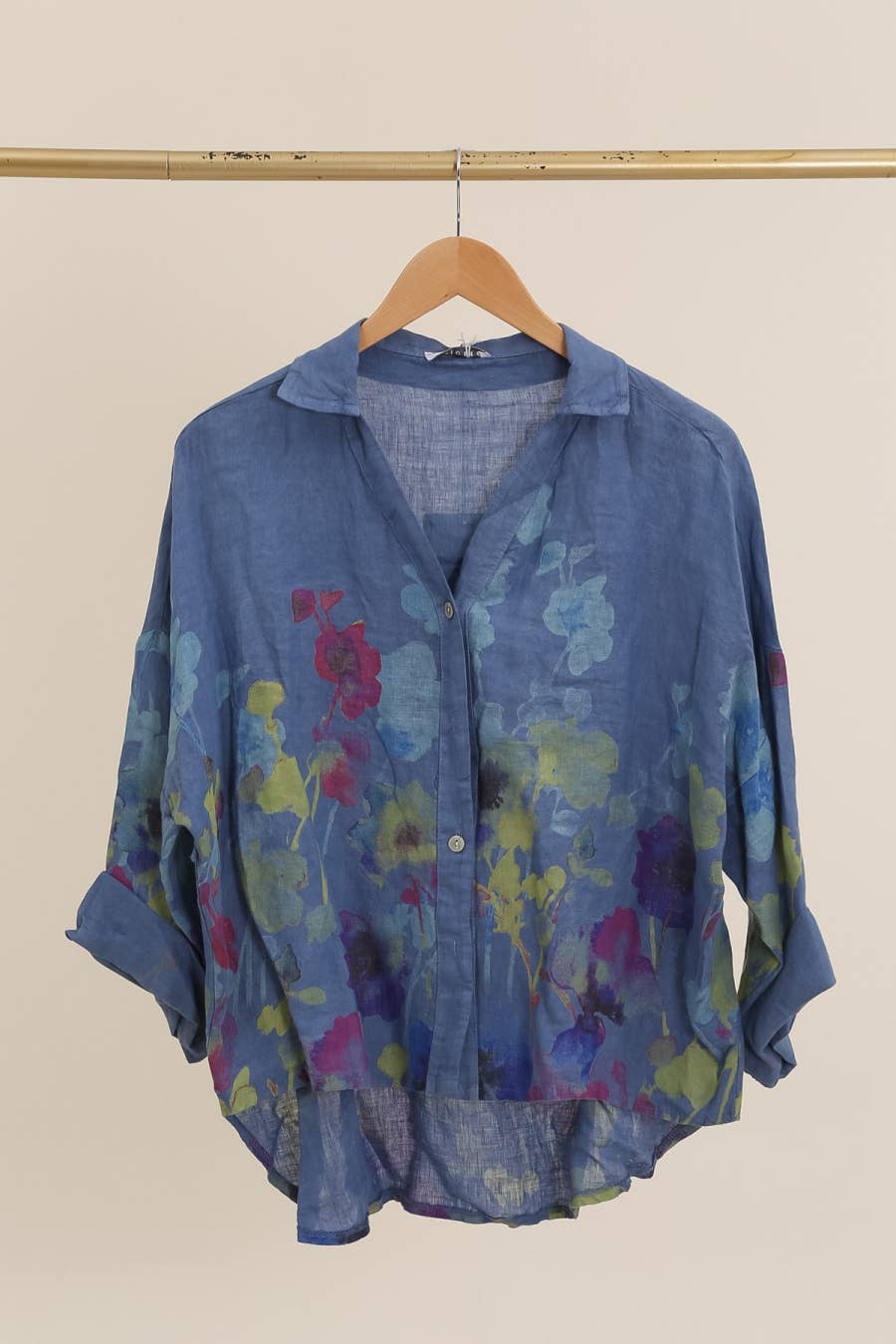 la maison des fibres naturelles – wholesale College/Baseball Jacket - Women’s – Floral print blouse 20984 100% linen4