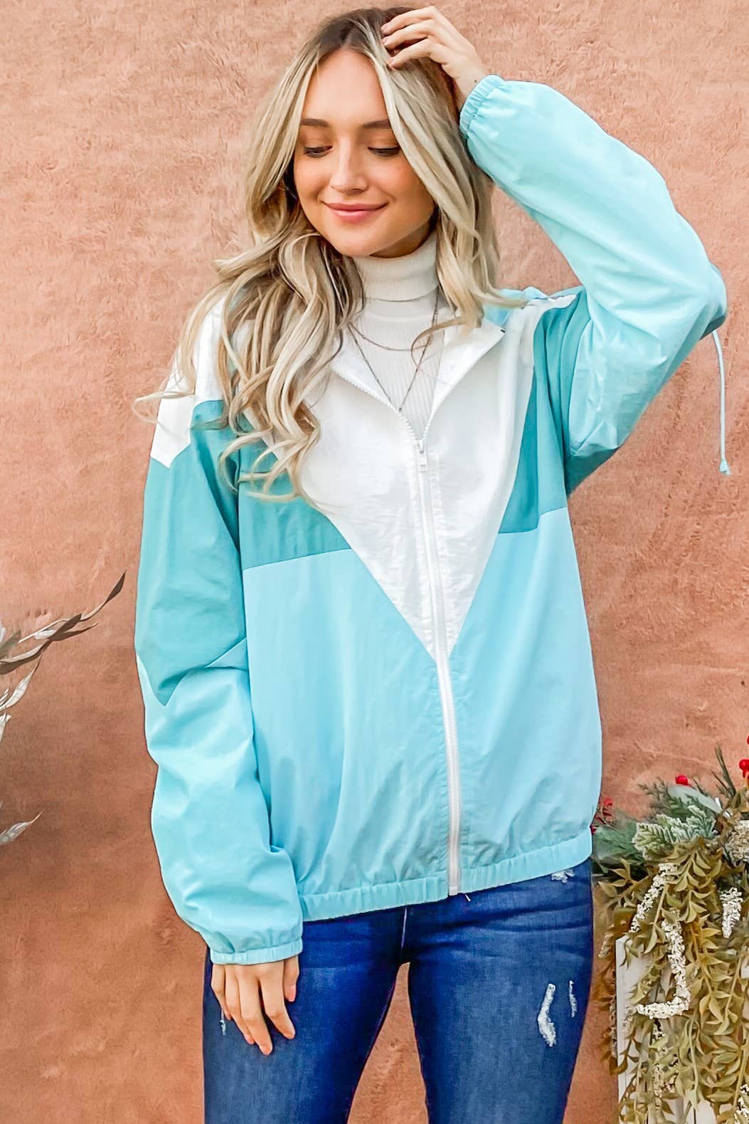 MINT SA00112J - Color Block Windbreaker Jacket for wholesale on Faire0