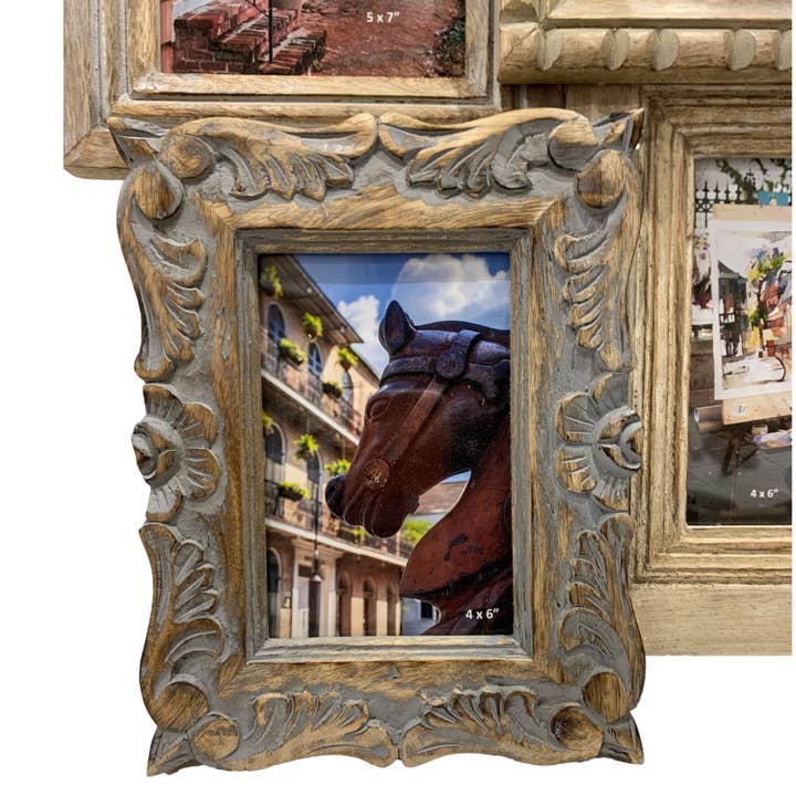 Wilco Home - Wholesale Picture Frame - "Dynasty" Six Photo Frame Mango Wood Wall Collage (Copy)6