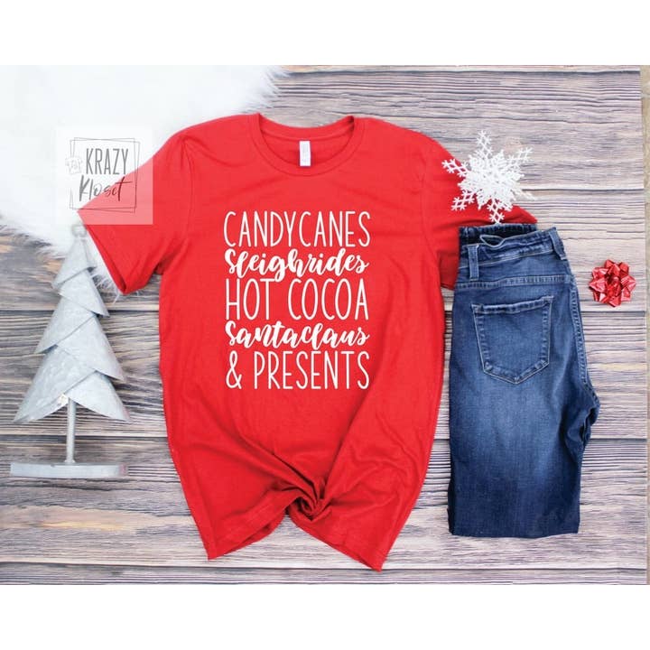 Krazy Kloset - Wholesale Screen Printed T-Shirt - Women's - Christmas Words