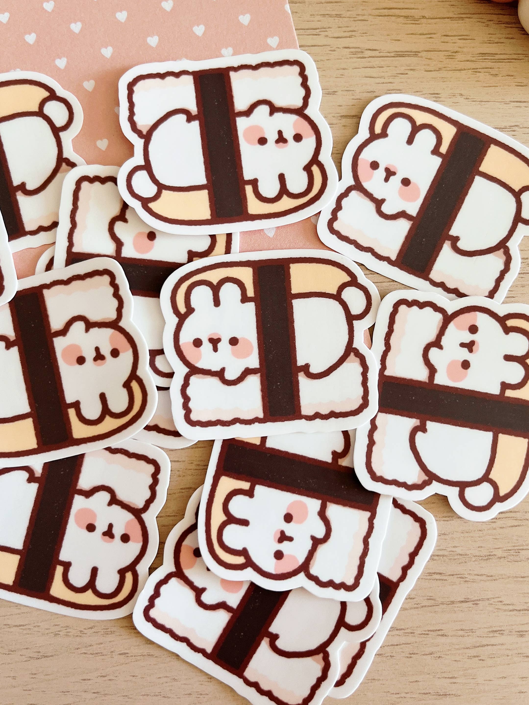 Cherry Rabbit – wholesale Sticker – Tamago Sushi Rabbit Sticker1