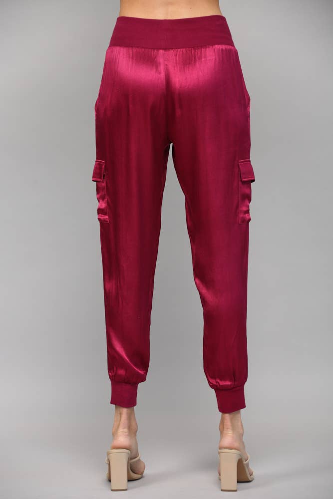 FATE - Wholesale Pants - Women's - SATIN CARGO JOGGER PANTS FP317634