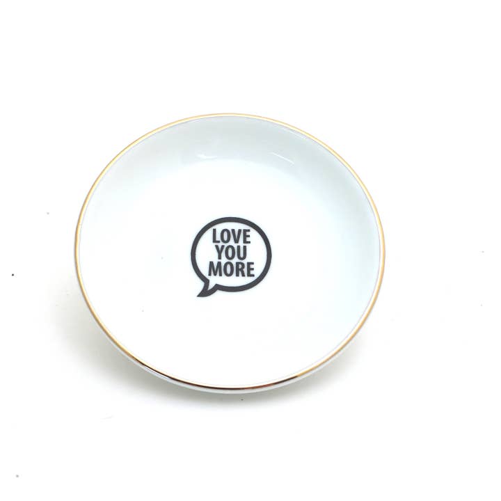 Love You More Ring Dish,with 22K Gold, ring holder, trinket for wholesale by Lenny Mud