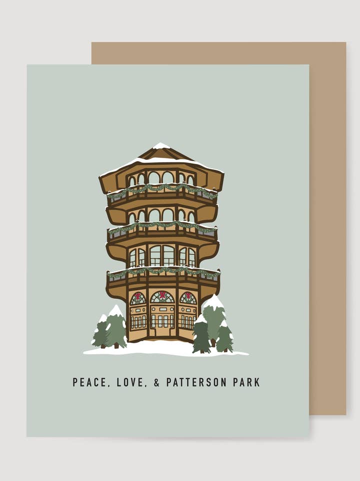 Patterson Park Holiday Baltimore Christmas Card for wholesale by the letters mdn