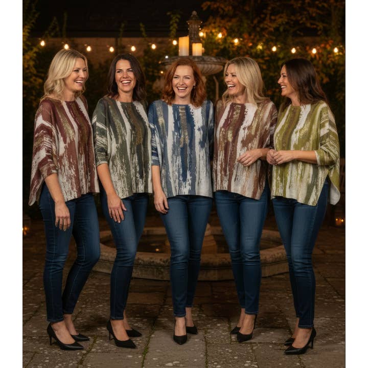 Grøn Guld Metallisk Abstrakt Mesh Strik for engroshandel på Faire5