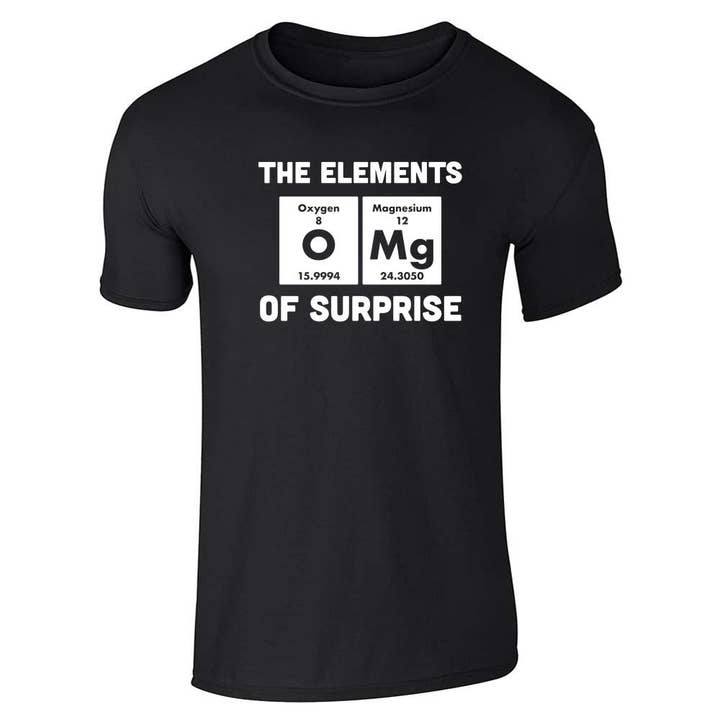 Elementerne i Suprise OMG Funny Geeky Science Unisex Tee for engroshandel hos Pop Threads