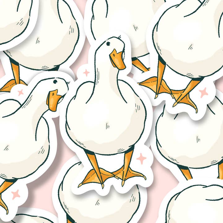 Cute Goose Vinyl Sticker, Laminated Cottagecore Decal for wholesale by Jasmine Allan Studio
