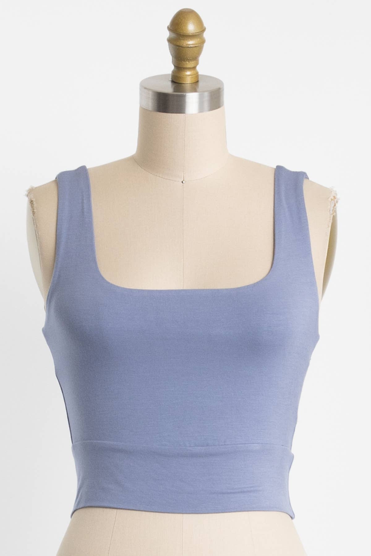 Final Touch - Wholesale Knit Top - Women's - Square Neck Fitted Crop Top - T1685954