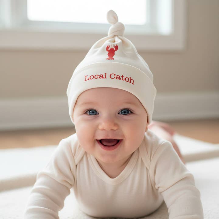 Lobster Organic Cotton Baby Hat/Beanie – Made in USA for wholesale by Simply Chickie® Organic Baby & Kids | USA Made • Ships USA