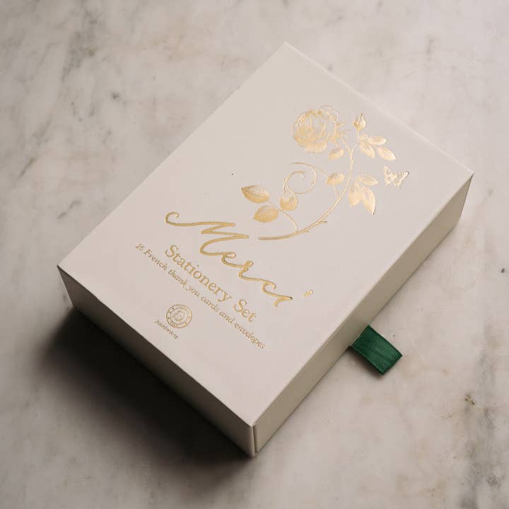 Jamie Beck - Wholesale Stationery/Notecard Set - Merci Stationery • Set of 16 Cards and Envelopes5