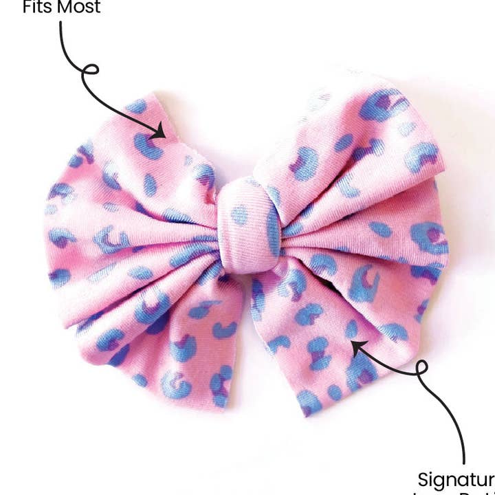 Lillian Leopard Bamboo Tied Bow for wholesale by Laree + Co.