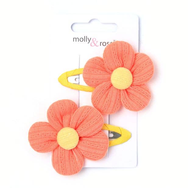 Inca UK - Wholesale Hair Clip - Kids - Card of 2 Fabric Flower Sleepies 5cm