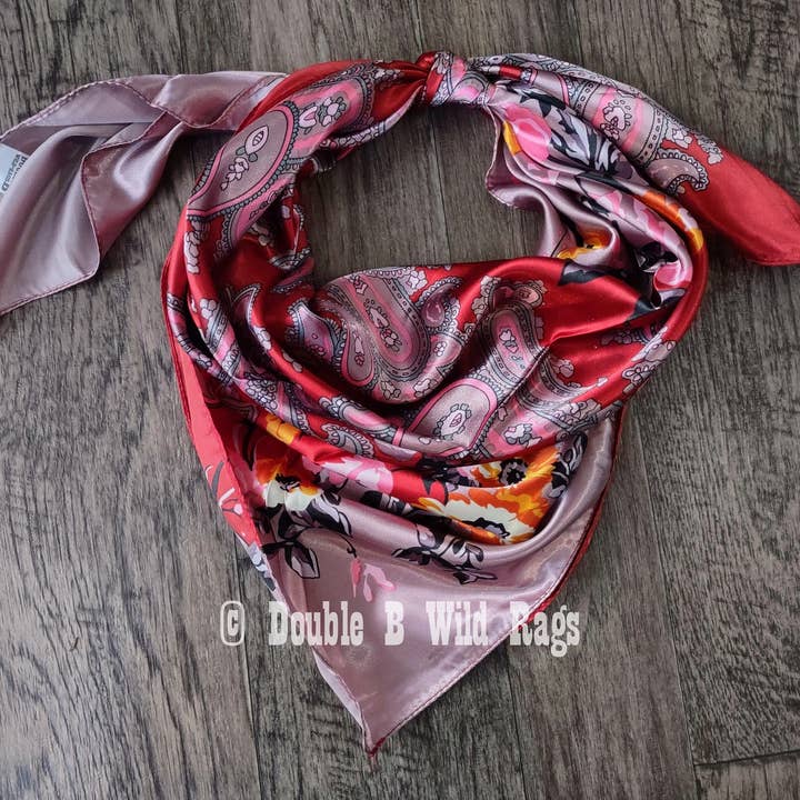 Double B Wild Rags – wholesale Scarf – Women's – Wild Rag BARGAIN CORNER Classic Paisley and Floral Cowboy Western Neck Scarf by Double B Wild Rags