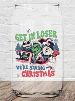 Christmas glass; iced coffee mug; decor for wholesale by LovealwaysDesignsUS