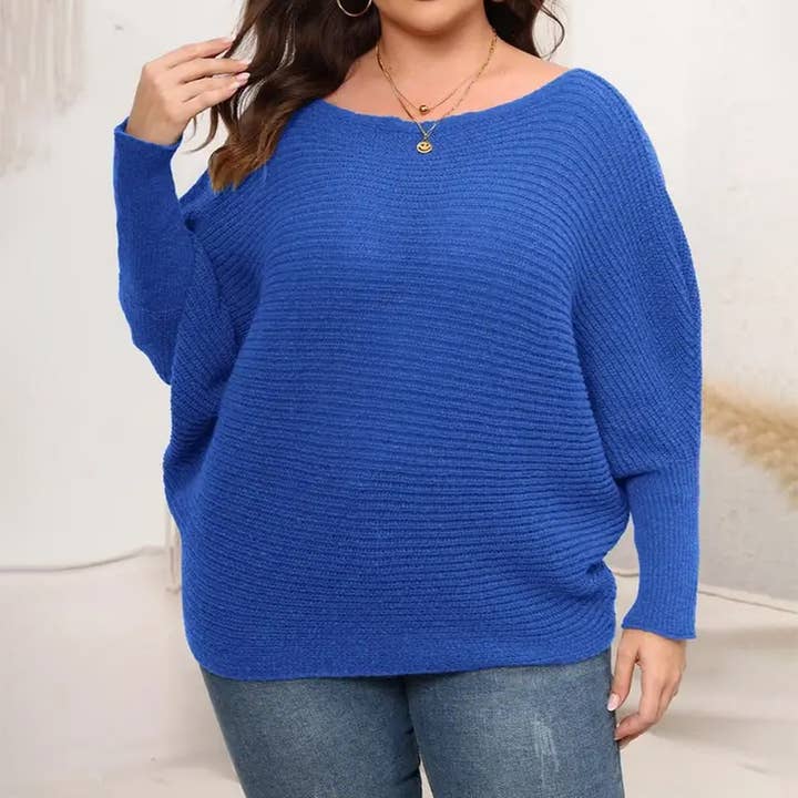 WOMEN PLUS SIZE LOOSE FIT OVERSIZED KNIT SWEATER_CWOSWL1116 for wholesale by Lily Clothing