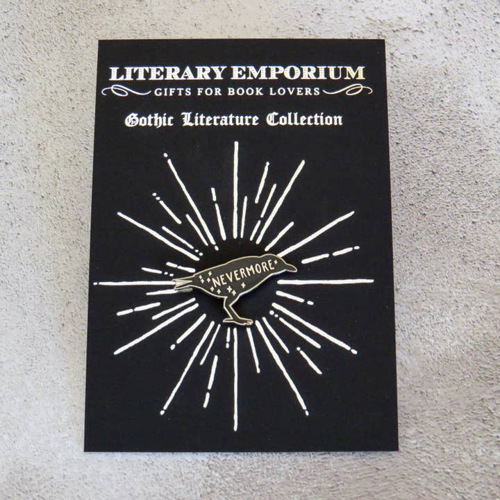 LiteraryEmporium - Venta al por mayor Botón/prendedor - Pin esmaltado de The Raven Edgar Allan Poe, colección gótica