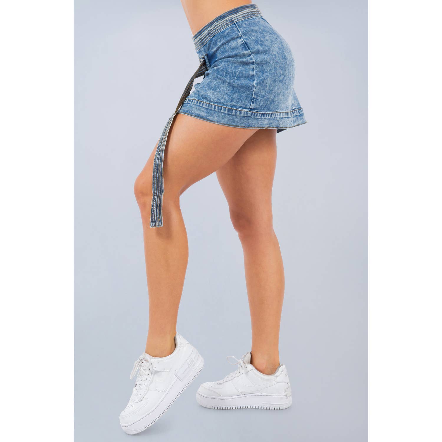 Blue Turtle - Vente Jupe – femme - Jupe asymétrique ceinturée Balance DS2014 bleue9