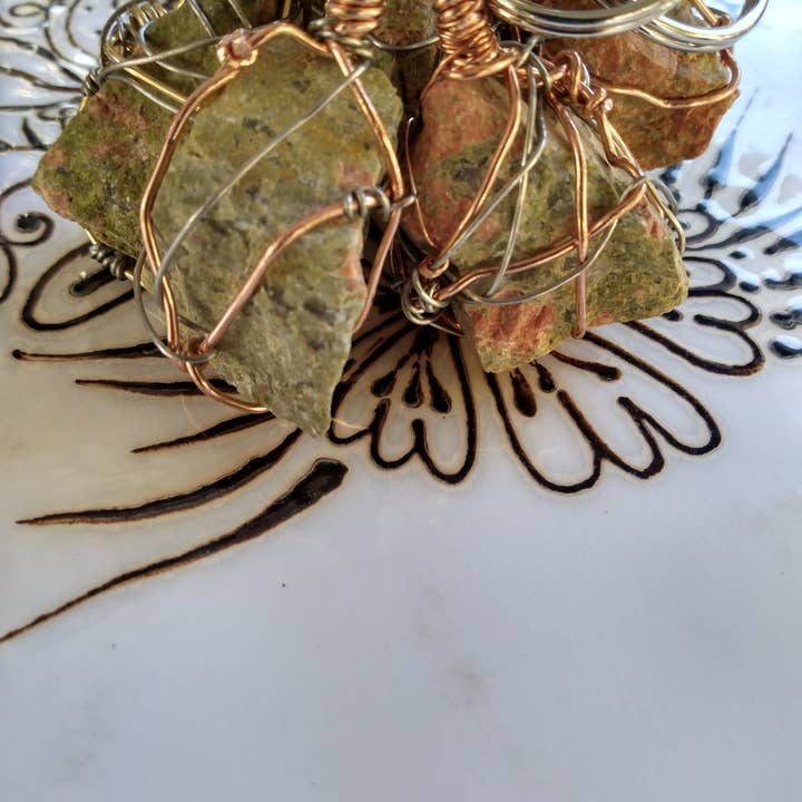 Unakite Natural Stone Keychain (2PCS) for wholesale by Norahz Boutique