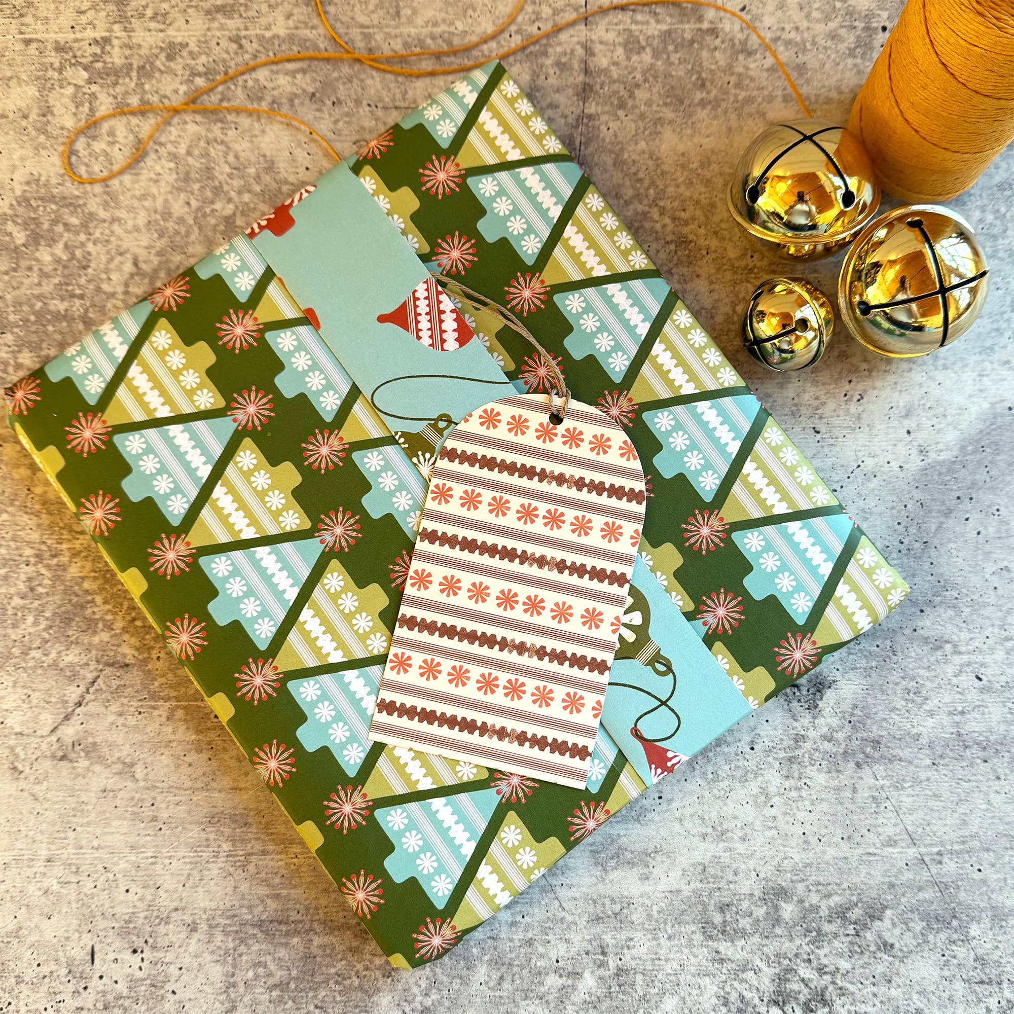 Slow Notes - Wholesale Flat Wrap - Scandinavian Vintage Trees Double-Sided Wrapping Paper5