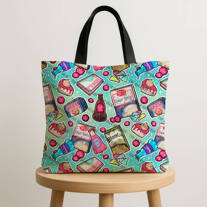 Wasteland Snacks Video Game TV Show Zipper Tote Bag for wholesale by The Geek Boutique