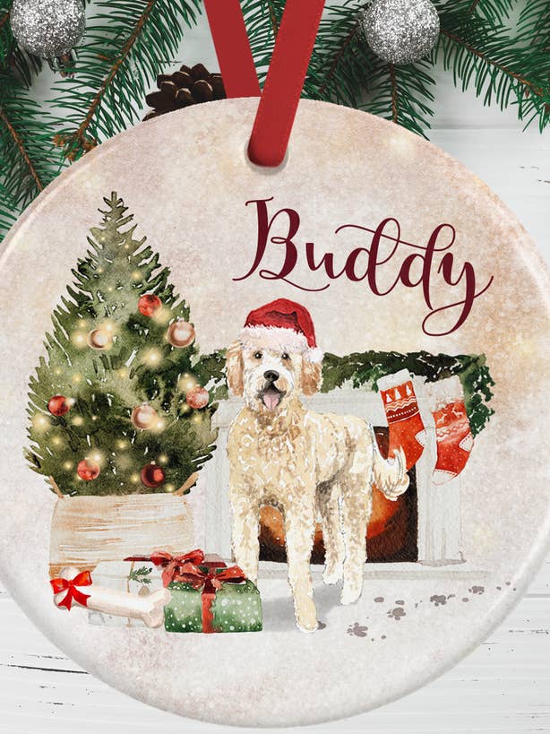 Golden Doodle Christmas Decoration for wholesale by WagATudeTags