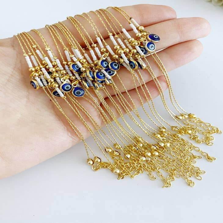 Turkish Evil Eye Bracelets Set Spiritual Jewellery Handmade Miyuki