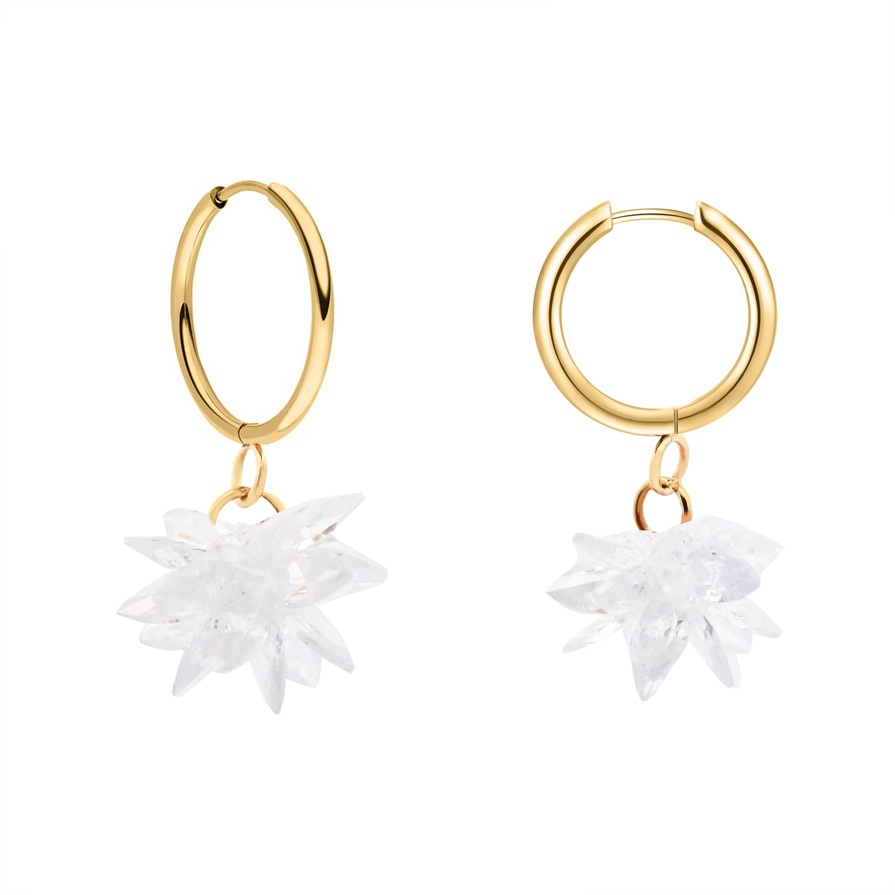AMORINO SRL - Wholesale Dangle Earrings - ICE FLOWER PENDANT EARRINGS - WQ2468A500