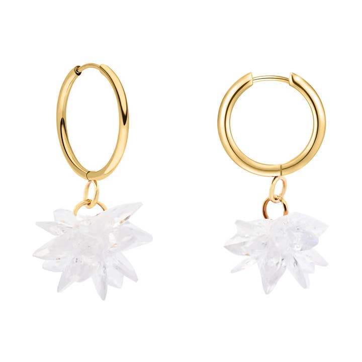 AMORINO SRL - Wholesale Dangle Earrings - ICE FLOWER PENDANT EARRINGS - WQ2468A5000