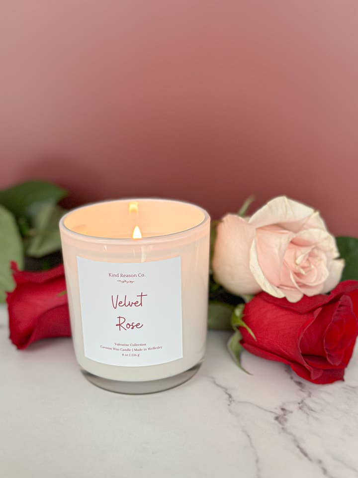 Velvet Rose | Valentine Candle | 8oz Candle for wholesale by Kind Reason Co
