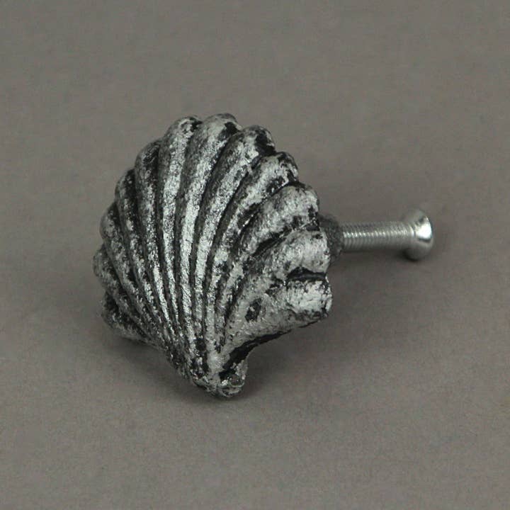 Zeckos - Wholesale Knob/Pull - Set of 6 Silver Cast Iron Scallop Sea Shell Drawer Pulls2