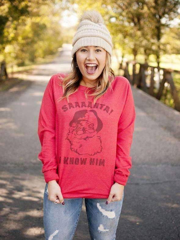 Saaaanta! I Know Him | Seasonal Sweatshirt | Ruby’s Rubbish® for wholesale by Ruby’s Rubbish