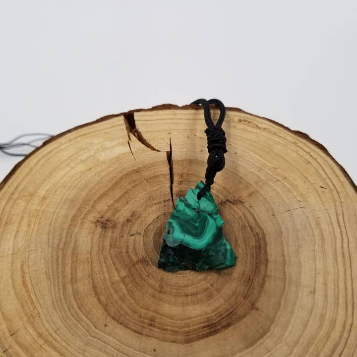 CHAKRA JEWELRY - Wholesale Pendant/Charm Necklace - Irregular Slicing Natural Malachite Necklaces1