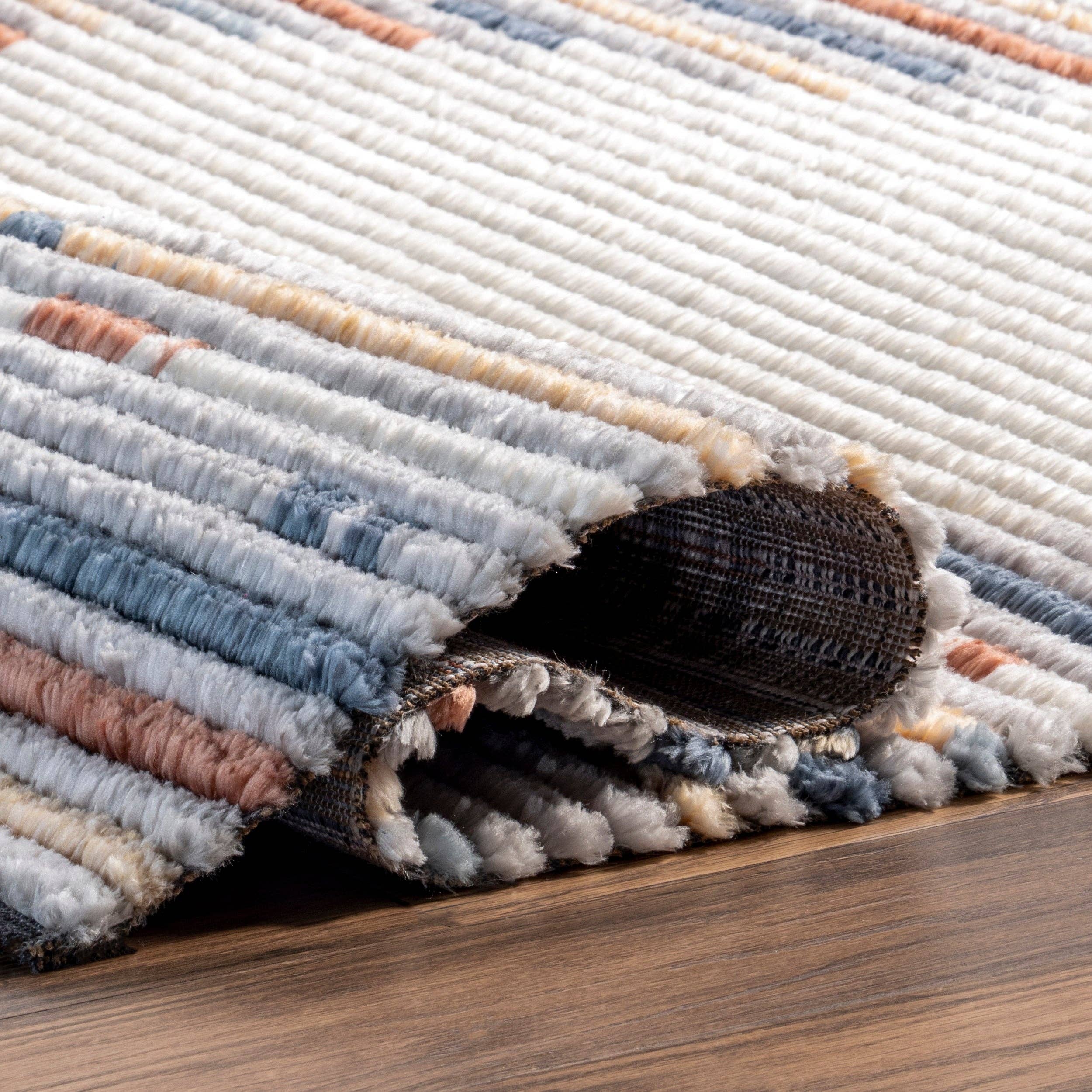 Beige Morgan Contemporary Shag Fringe Area Rug for wholesale on Faire11