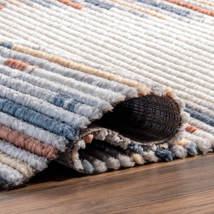 Beige Morgan Contemporary Shag Fringe Area Rug for wholesale on Faire11