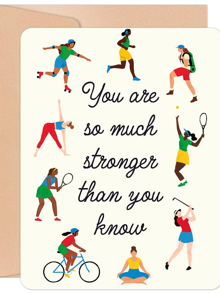 Much Stronger Than You Know Sports Encouragement Card for wholesale by Willow & Ivy Press