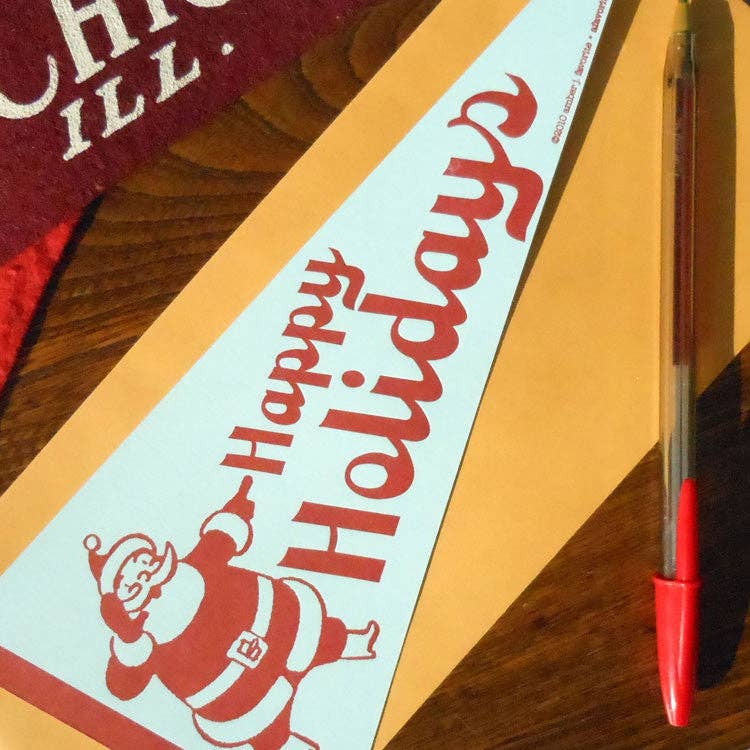 a. favorite design - Wholesale Christmas Card - Vintage Holiday Pennant2